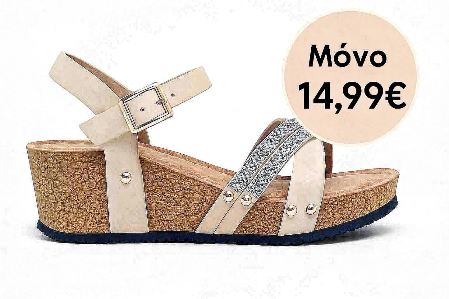 Γυναικεία ανατομική πλατφόρμα με στρασάκια 00-673